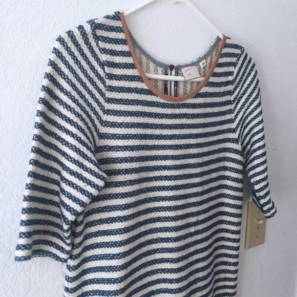 Anthropologie Striped Dress with Leather Pockets Size S - Picture 2 of 8